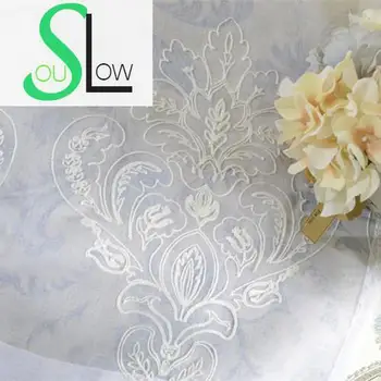 

Slow Soul White European Style Curtain Bedroom Embroidered Europe Floral Curtains Tulle Cortinas For Living Room Sheer Kitchen