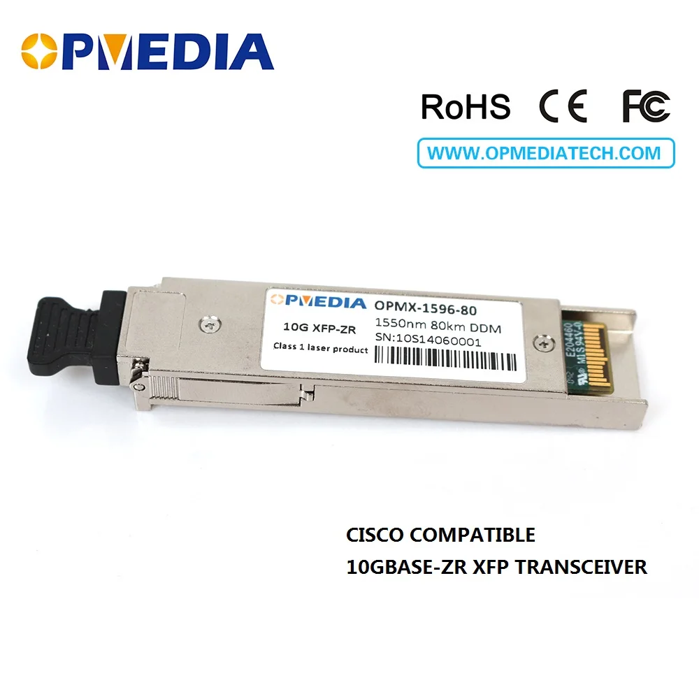 

10G 1550nm 80km XFP transceiver 10GBASE-ZR DDM LC 100% compatible with cisco finisar juniper extrem HP Huawei H3C zyxel d-link