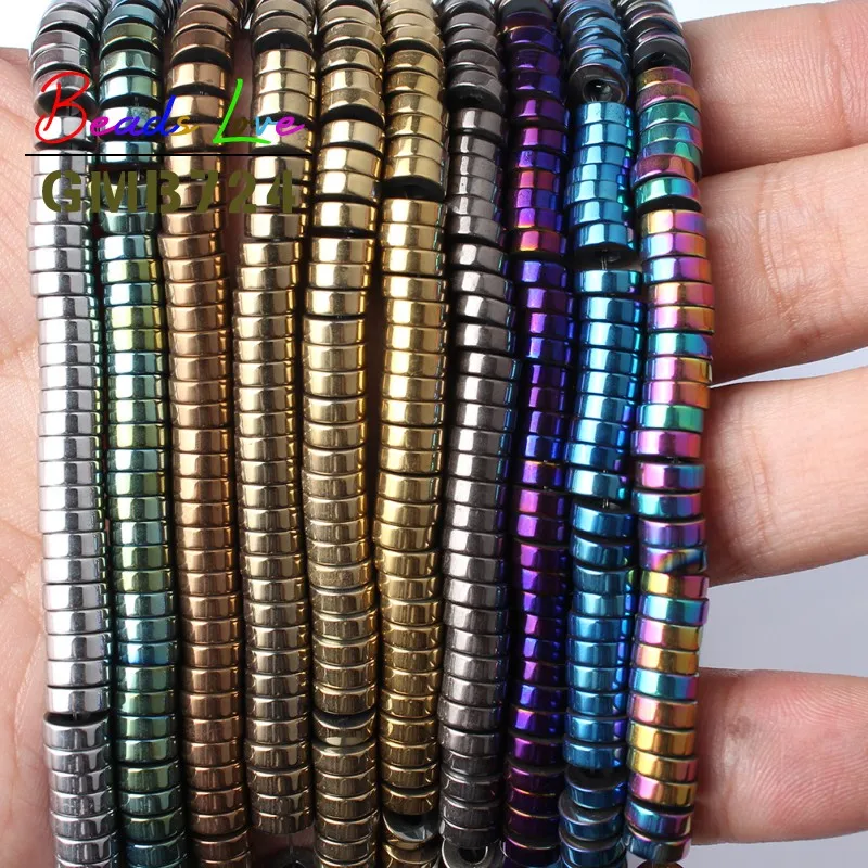 

Natural Stone Big Hole Multicolor Column Shape Hematite Spacer Beads For Jewelry Making 6x2MM DIY Necklace Bracelet 15 inches