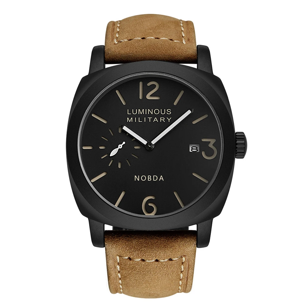 Vente Hommes Montres Top Marque De Luxe Bracelet En Cuir Sport Brun Armée Militaire Montre À Quartz Hommes Montre Bracelet Horloge Hommes relogio de masculino