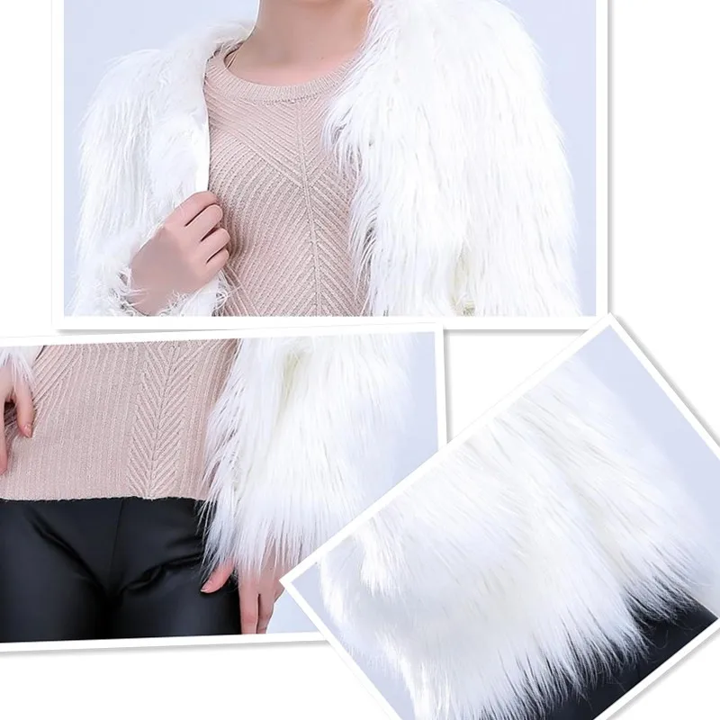 4XL Women Faux Fur LED Light Coat Christmas Costumes Cosplay Fluffy Fur Jacket Outwear Winter Warm Festival Party Club Overcoat