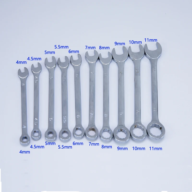 

Key set wrench mini plum combination wrench set 10 piece set dual-use torque Chrome Vanadium wrench 4-11MM opening dual use