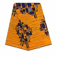 Ткань нигерийская Анкара Африканский хлопок Принт Анкара Высокое качество Нигерия воск pagne Африканский желтый стиль 6 ярдов