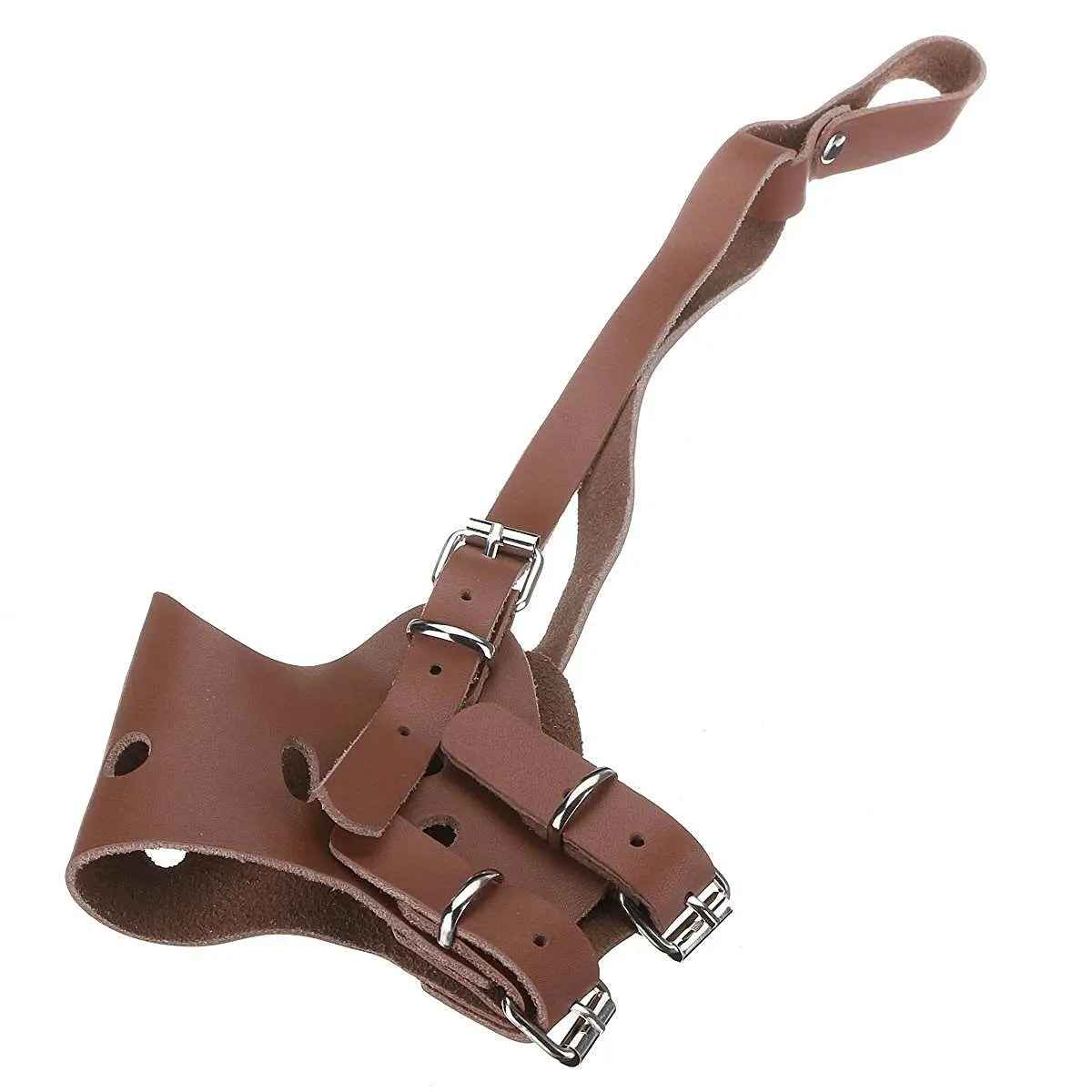 

Leather muzzle dog muzzle adjustable muzzle dog muzzle basket bite anti-mouth mask