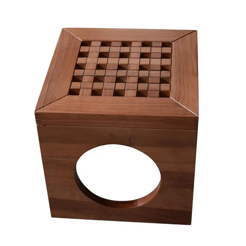 Твердый деревянный квадратный китайский Табурет для чая туфли табурет стол табурет креативная гостиная журнальный столик малая скамья ретро - Цвет: style 2