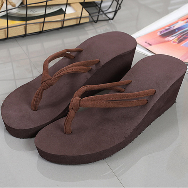 Toes Flip Flops Shoes Womens Wedge Sandals Summer Sandals Casual Beach Slippers EVE Waterproof Platform Wedges Sandals