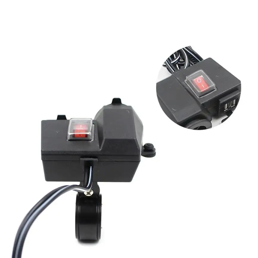 Франшиза водонепроницаемый аксессуары для мотоциклов скутер 12V 2.1A USB мото зарядное устройство функция без прикуривателя#0430