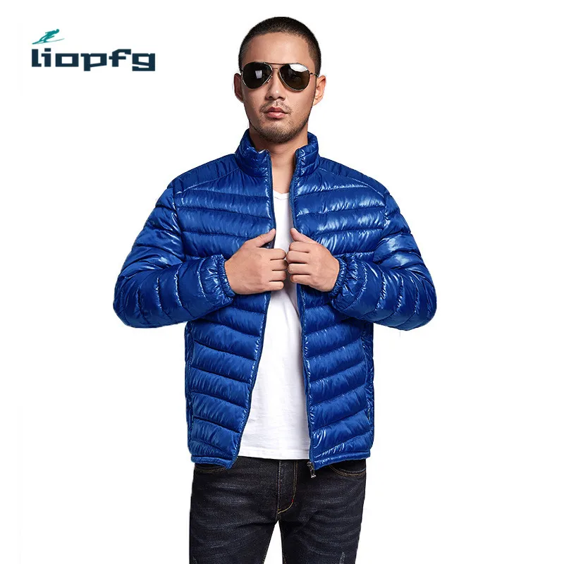 

2017Men' Cotton Clothing Large Size Men Stand Collar Thin Section Of High-Quality Fabric Down + Cotton Casual Men Jacket wm69