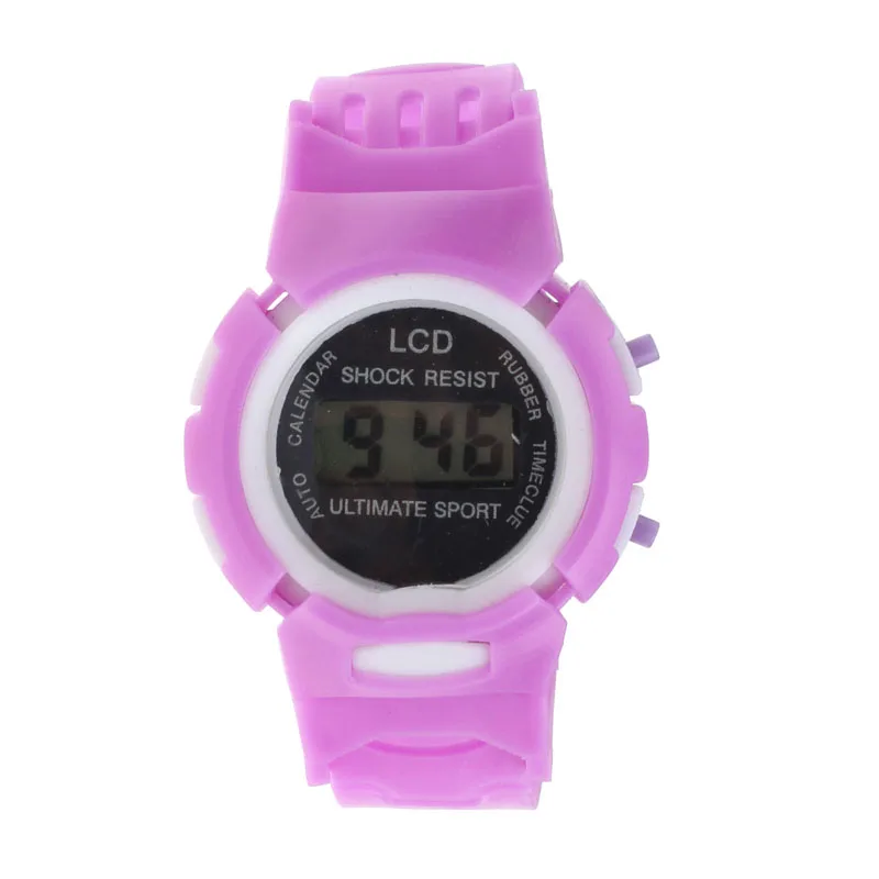 Дизайн, силиконовые часы, многофункциональные электронные часы-калькулятор, наручные часы и красочные детские часы, подарок - Цвет: Purple