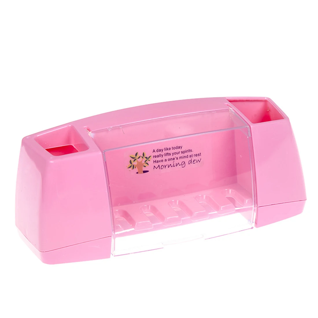 4 цвета, многофункциональная зубная щетка, держатель, коробка для хранения, ванная комната, кухня, семейная настенная подставка, туалетные принадлежности, хранение зубной пасты - Цвет: Розовый