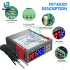 Double Display Two-way Thermostat Double Probe Temperature Controller Sensor Two Relay Output AC110-220V DC24V 12V STC-3008 ► Photo 3/6