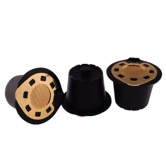 Cheap 3x Filled Reusable Coffee Case Stainless Steel Filter  Gold + Black
