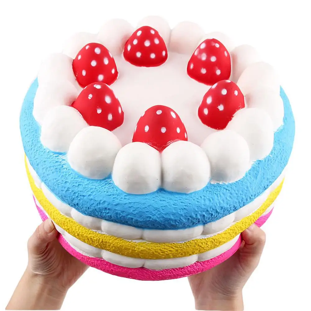 25 см медленный рост PU клубничный торт форма снятие стресса Дети мягкая игрушка
