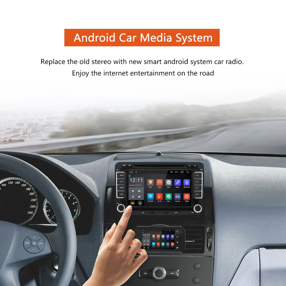 AMPrime автомобильный мультимедийный плеер Android " gps Авторадио 2 Din USB для Volkswagen/VW/Passat/POLO/GOLF/Skoda/Seat/Leon радио Wifi