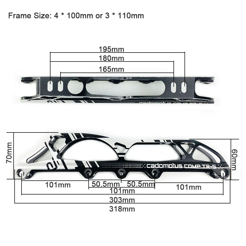 Сменные рамки Cadomotus Comp TR-S шасси 3*100 и 4*90/3*110 и 4*100/3*125 и 4*110mm 165-195 мм расстояние подшипники для скейтборда D020