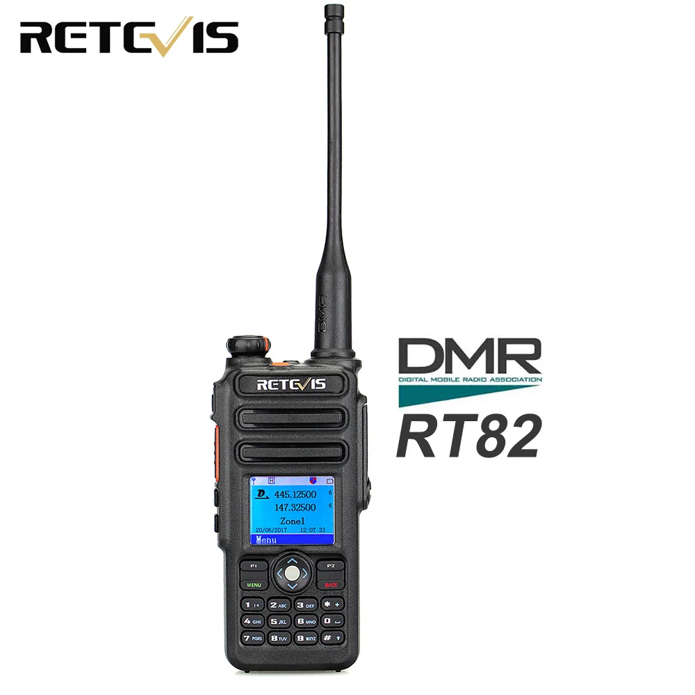 Retevis RT82 GPS Двухдиапазонная DMR радиостанция цифровая рация DCDM TDMA IP67