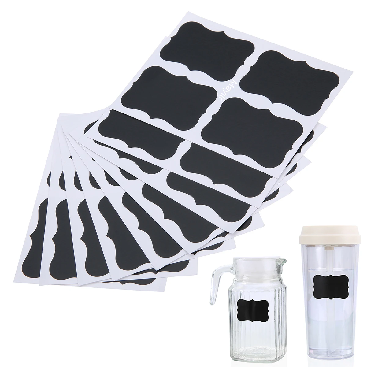 100Pcs Black PVC Chalkboard Label Stickers DIY Chalk Board Blackboard