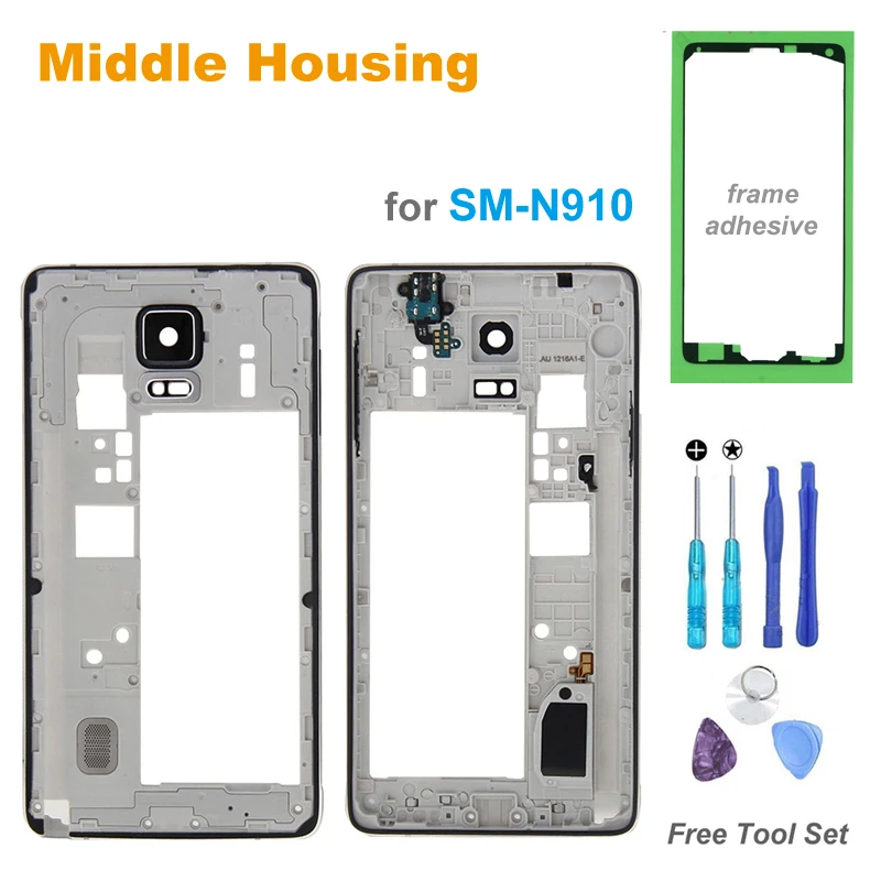 

High Quality Replacement Middle Frame for Samsung Galaxy Note 4 Note4 Middle Housing Screen Plate Repair Part for Note 4 N910F