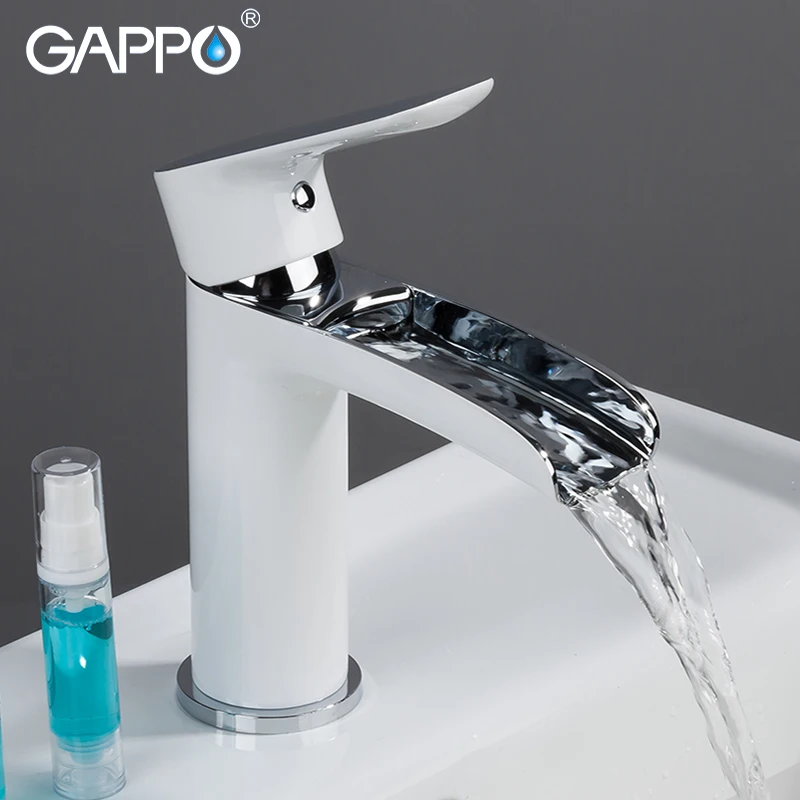 Смеситель для раковины GAPPO белый хромированный кран Водопад из латуни ванной