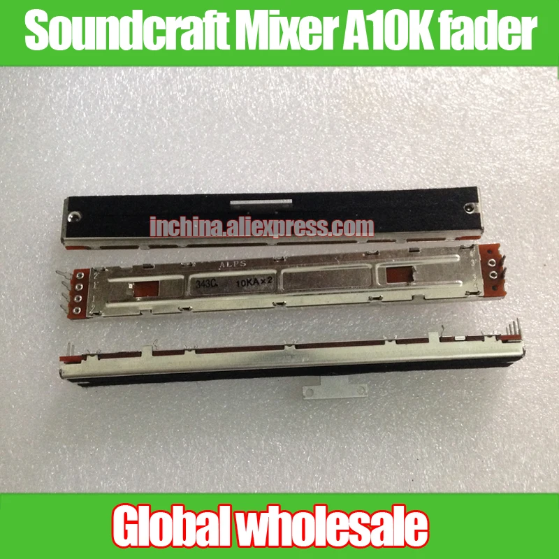 

1pcs Soundcraft LIVE4.2 Mixer 128mm Straight Slide Potentiometer GL2400 A10Kx2 / ALPS 10KAx2 Stereo Dual Fader 8T