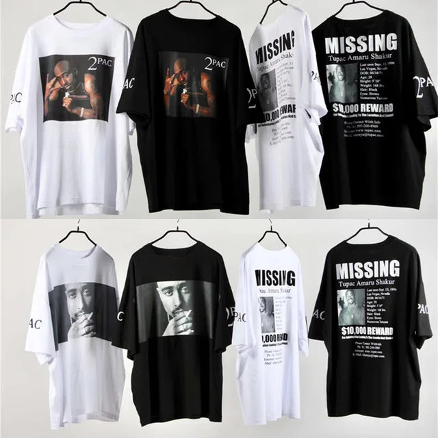 

2019SS 2pac 1:1 high quality Men Women Short sleeve T shirts Hip hop TUPAC JAY-Z BIGGIE Streetwear Cotton Tee TOP Clothes S-XL
