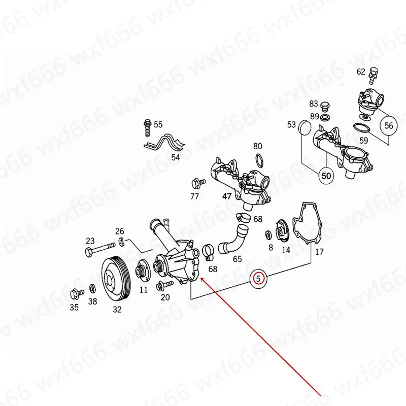 Автомобильный охлаждающий водяной насос подходит для W202 W210 W163 C180 C200 E200 E230mer ced es-be nzML320 водяной насос двигателя охлаждающей жидкости