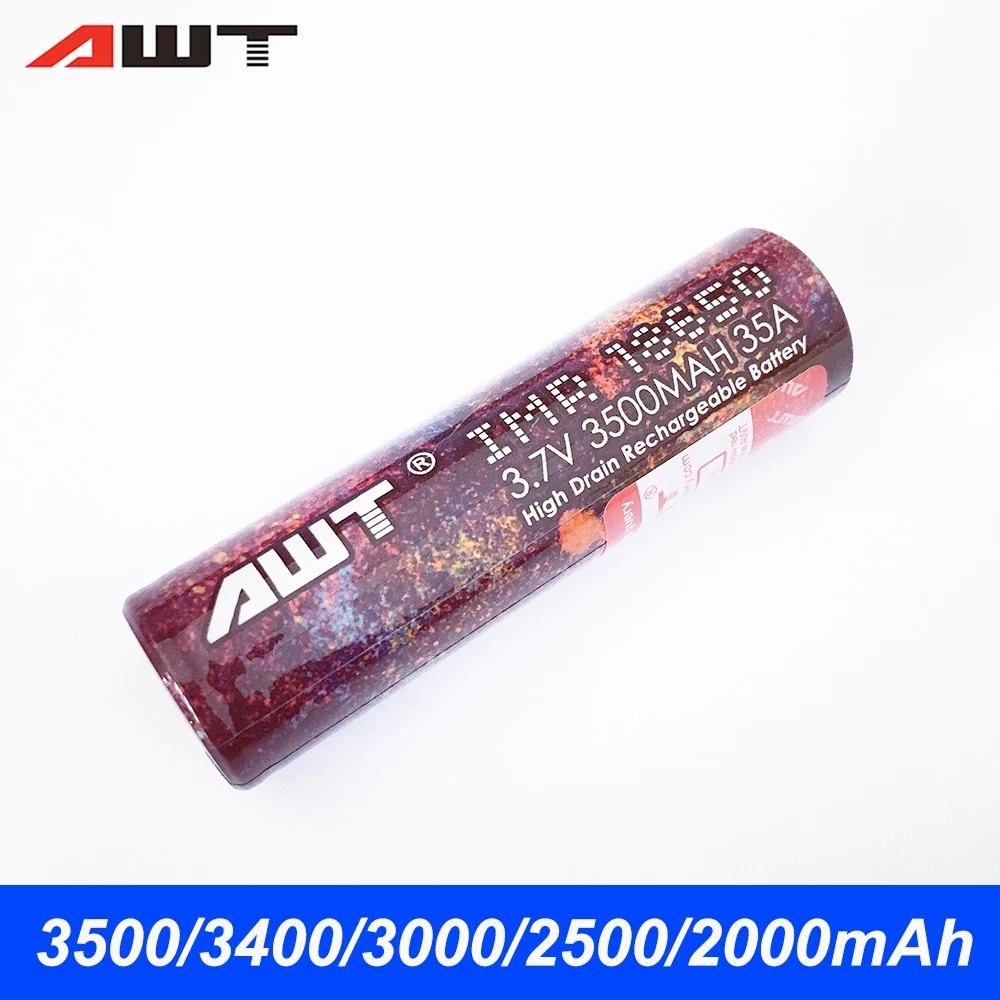 

AWT 18650 Battery 3.7V Li-ion Battery for SMOK Alien Mag AL85 Vape Mod Vaporesso Luxe Polar Armour Pro Vapor VS VTC5 VTC6 T33