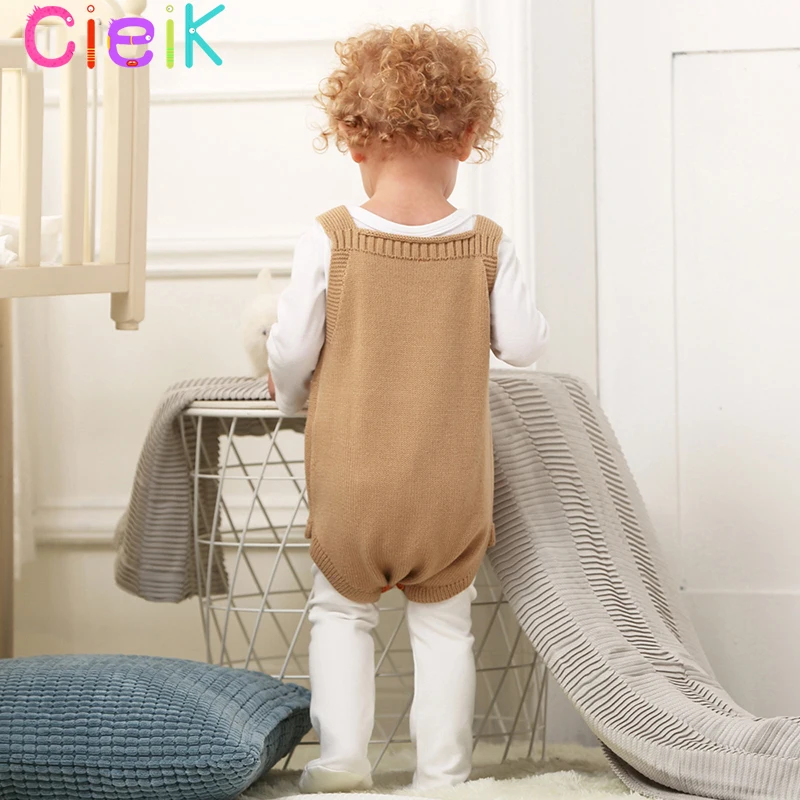 CieiK 2018 New Children Knitting Pattern Vest Lion Baby Rompers Boys Girls Toddler Costume Coveralls Newborn Jumpsuit Clothing   (2)