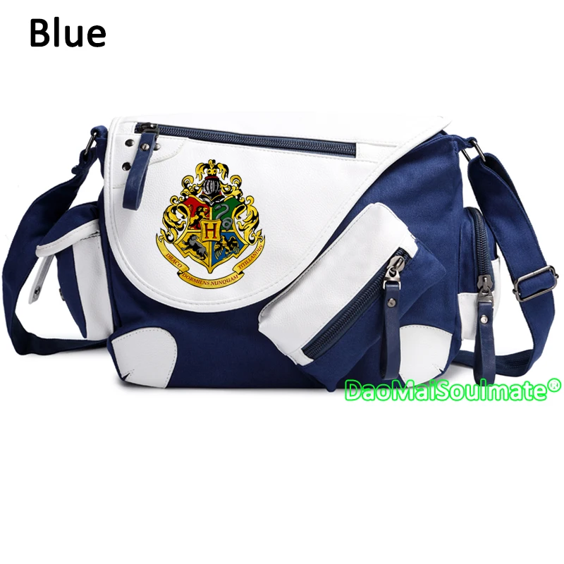 Blue 1 Гарри дети присутствует лев мультфильм студентов Crossbody Сумка мальчики сумка подростками холст Курьерские сумки детей подарок для девочек - Цвет: Blue 1
