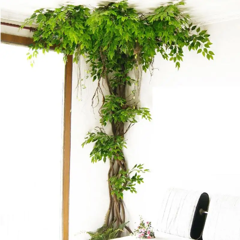 Online 4 6 M 1 ratán tacto Real ramas de árbol falsas ratán Kudo guirnalda de flores artificiales vid para el hogar Hotel boda Diy Decoración