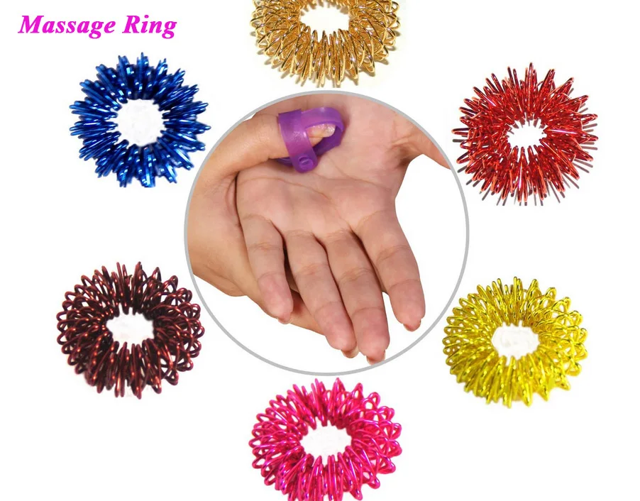 100 PCS Finger Massage Ring Acupuncture Rings Health Care Body Massager