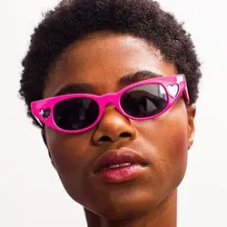 2019 Новый Cat Eye небольшой кадр очки Для женщин тонированные Цвет объектив Винтаж в форме Солнцезащитные очки женские очки Брендовая