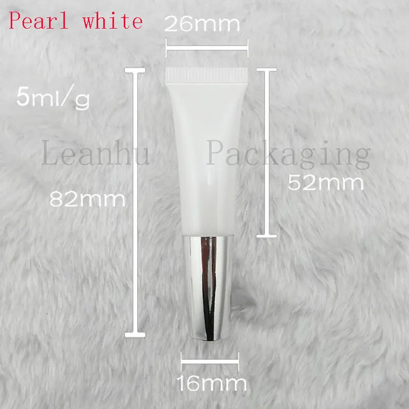 White Plastic Eye Cream Tube With Silver Screw Cap,5g Personal Care Mini Sample Containers,DIY