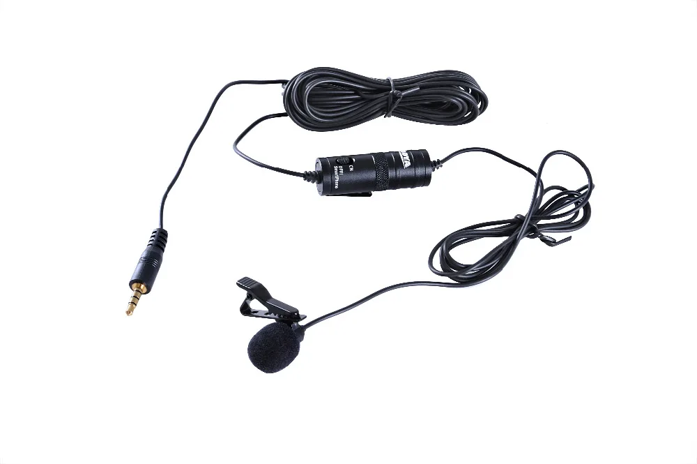 

BY-M1 Lavalier Audio Video Microphone Clip-On Condenser Mic Recorder for iPhone X 8 Plus Canon Nikon DSLR Zoom Camcorder