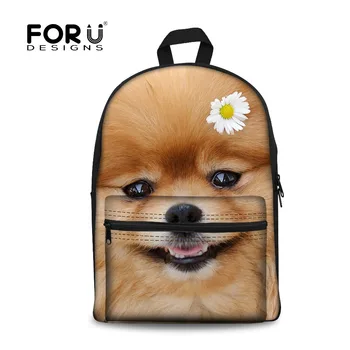 

FORUDESIGNS Kawaii Pet Pomeranians Printing Women Travel Backpack Canvas Backpacks for Teenage Girls Student Mochila Bagpack