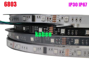 

5m 12V IP30/IP67 Tube waterproof 6803 IC Magic Dream Color LED Flexible RGB Strips 30LED/m SMD 5050 chasing Lights