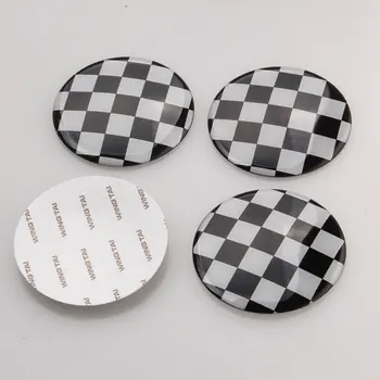 

4pcs/set 52mm Checkered Pattern Wheel Center Hub Cap Emblem Sticker For Cooper 2002-2013 Car Styling Auto Accessories