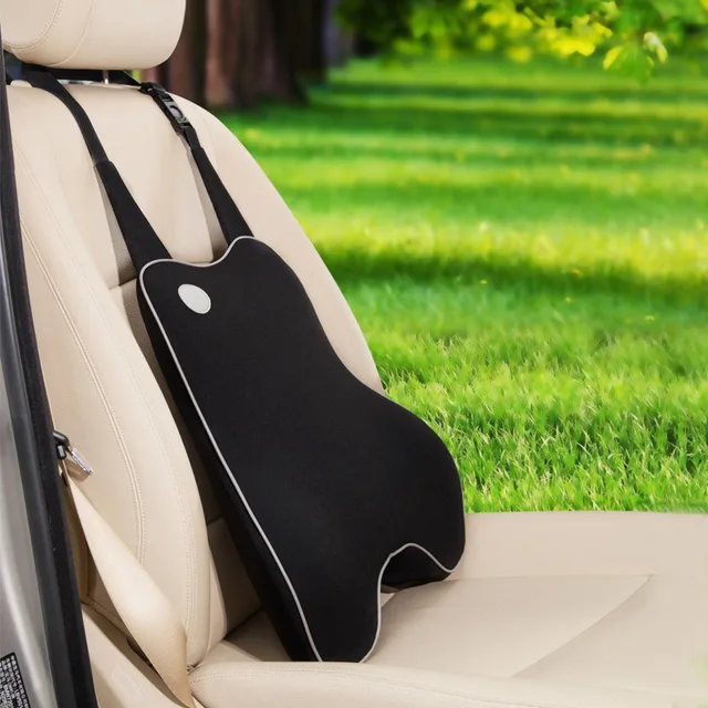 Car Pillow Car Back Waist Lumbar Pillow Cushion with Memory Foam