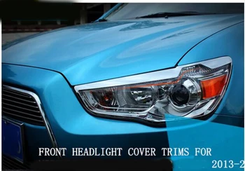 

For Mitsubishi ASX Outlander sport 2013 2014 2015 ABS Chrome Front Head light Cover Trim 2pcs NEW Arrival