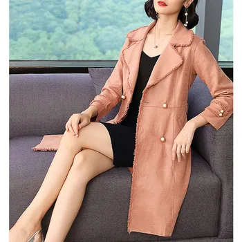 

Velvet Autumn Long Trench Coat For Women Belted Office Korean 2019 Spring Fashion Women Clothes Ladies Coats Manteau Femme
