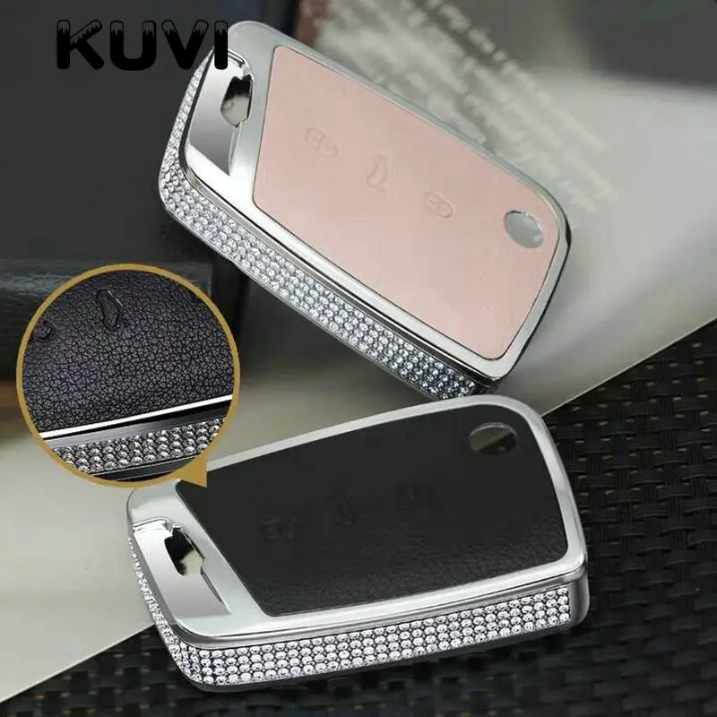 

Alloy Leather Car Key Case Cover Holder Case For Volkswagen VW Golf 7 mk7 Seat Ibiza Leon FR 2 Altea Aztec For Skoda Octavia