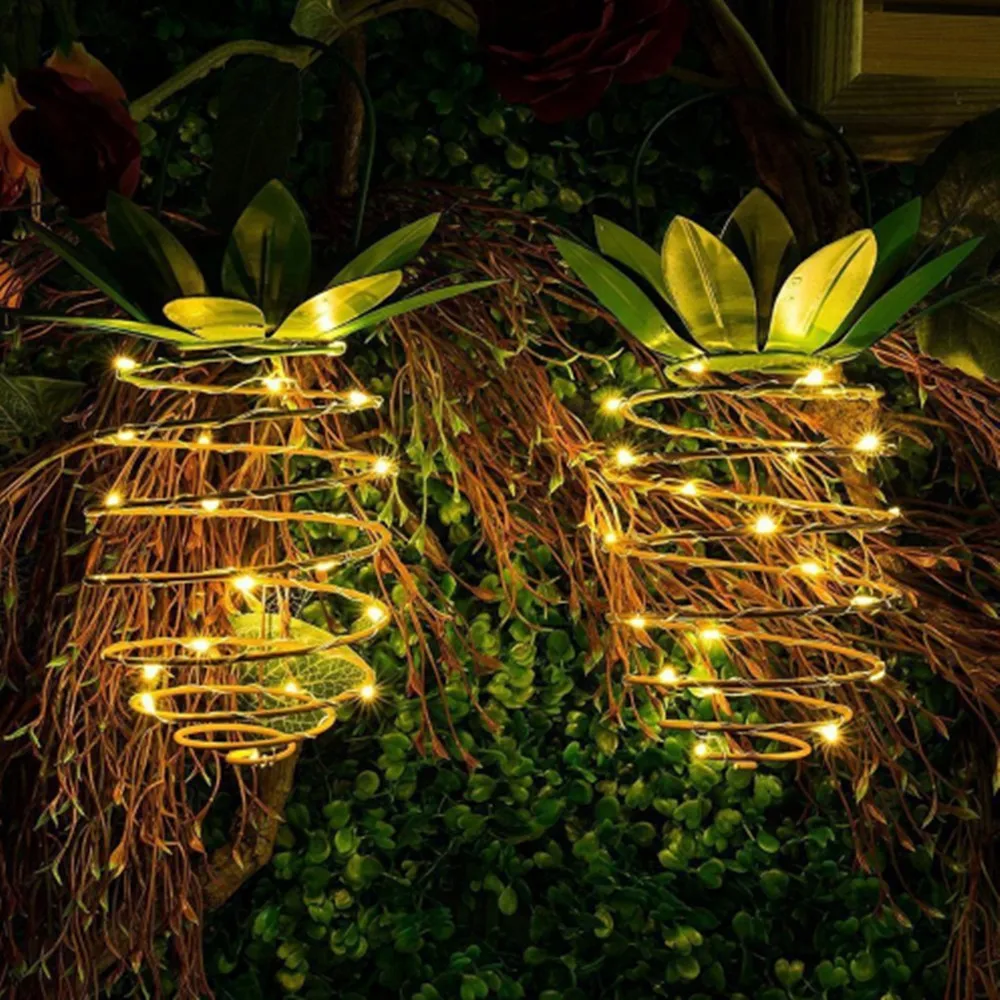 

Solar Powered 25 LED Pineapple Light Hanging Fairy String Waterproof for Outdoor Garden Path Decor