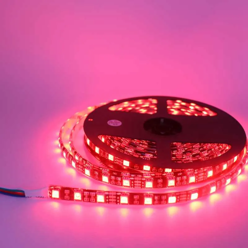 SZYOUMY 5 м 300 светодиодный s RGB 5050 SMD гибкие Светодиодные ленты света 60 светодиодный s/M Водонепроницаемый IP65 светодиодный лампа 5050 Черный PCB DC 12 В