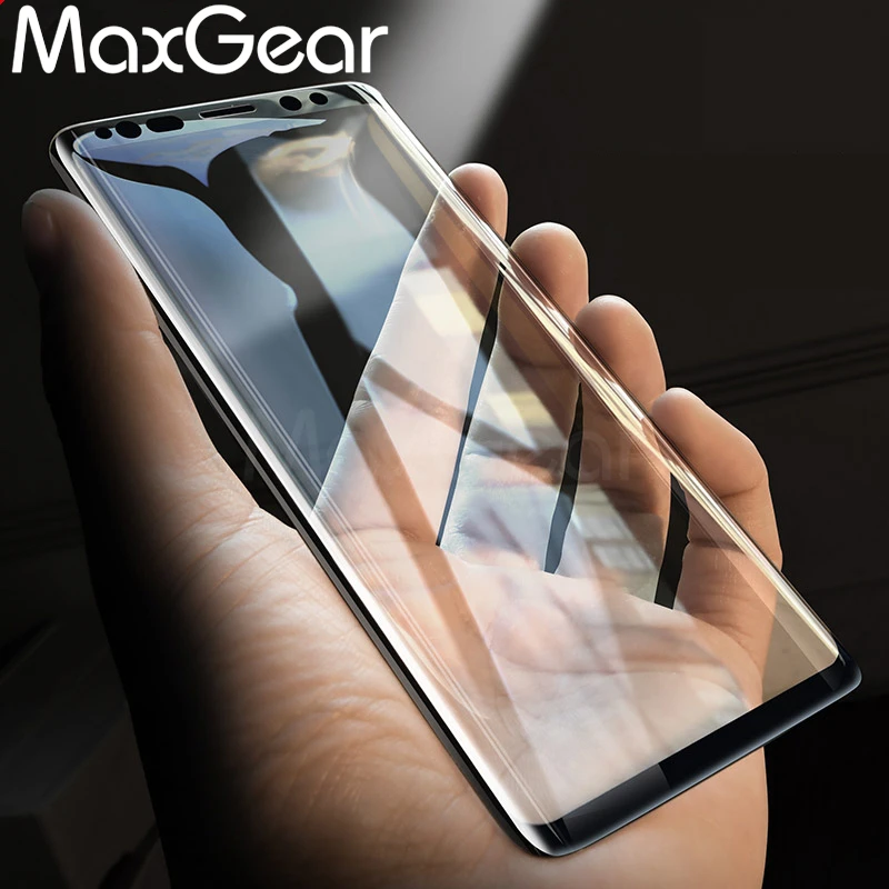 MaxGear 5D изогнутое закаленное стекло полное покрытие для samsung Galaxy S8 S9 Plus Защитная пленка для экрана для samsung Galaxy S9 стеклянный чехол