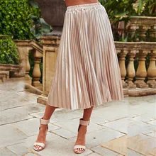Женские Летние Шифон, высокая талия плиссированные винтажные трапециевидные миди Пышная юбка для женщин s Дамы Бохо длинные тюлевые юбки весна осень