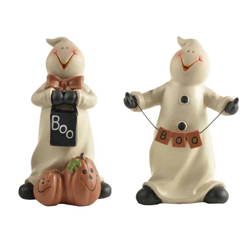 Artisan Flair Painted 4.7" Tall Funny Pumpkin Ghost For Halloween