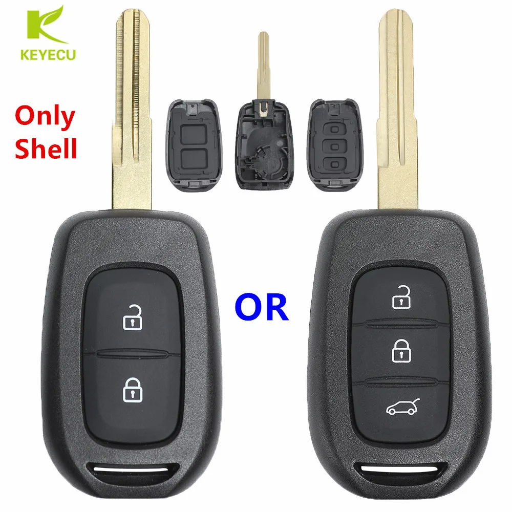 KEYECU Replacement New Remote Key Shell Case Fob for Renault Duster/Twingo 3/Dokker/Trafic/Clio