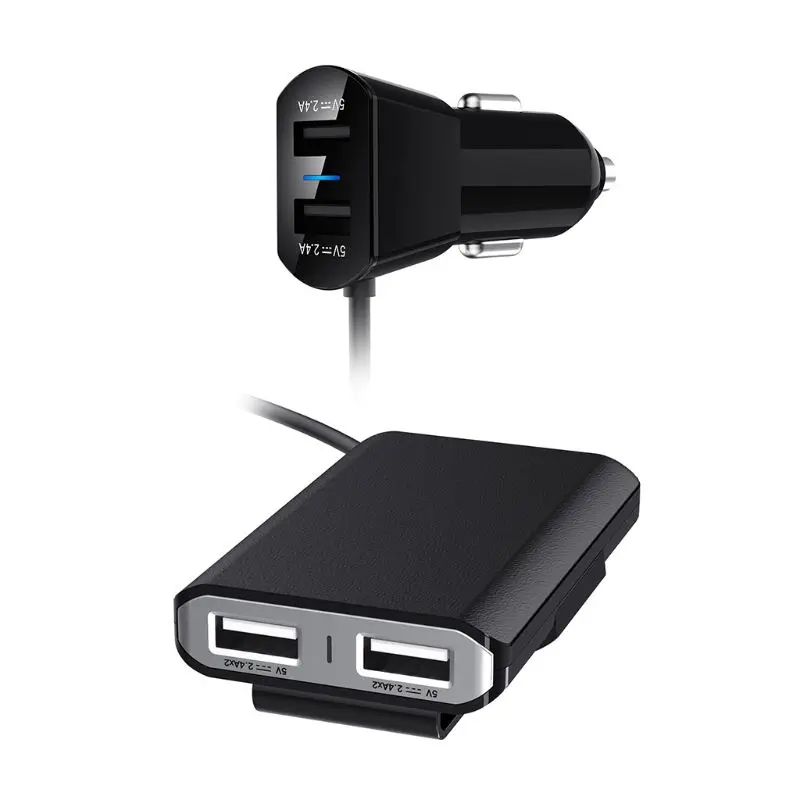 USB QC 3,0 автомобильный прикуриватель 4 USB зарядное устройство разветвитель зарядки адаптер питания для спинки сиденья мобильного телефона держатель зарядного устройства