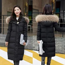 Женская пуховая куртка, женская толстая пуховая куртка с капюшоном, женское однотонное пальто