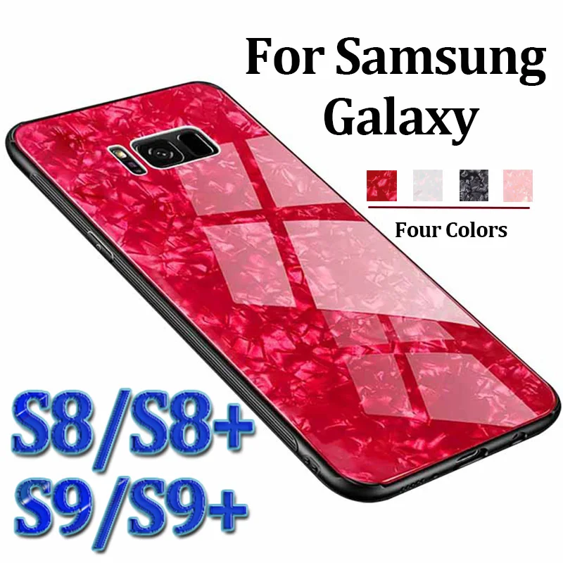 

Bling Phone Case On For Samsung Galaxy S9 Plus Conch Shell Cases S8 Cover S9+ S8+ Coque 8S 9S S8Plus S9plus S 8 9 Glossy Luxury